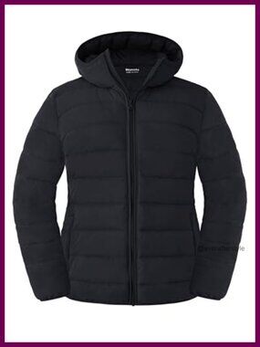 Women's Plus Size Quilted Puffer Jacket Hooded Packable Recycled Waterproof